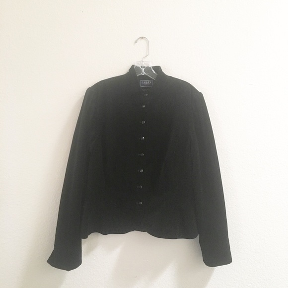 Chaps Jackets & Blazers - velvety black chaps button front jacket